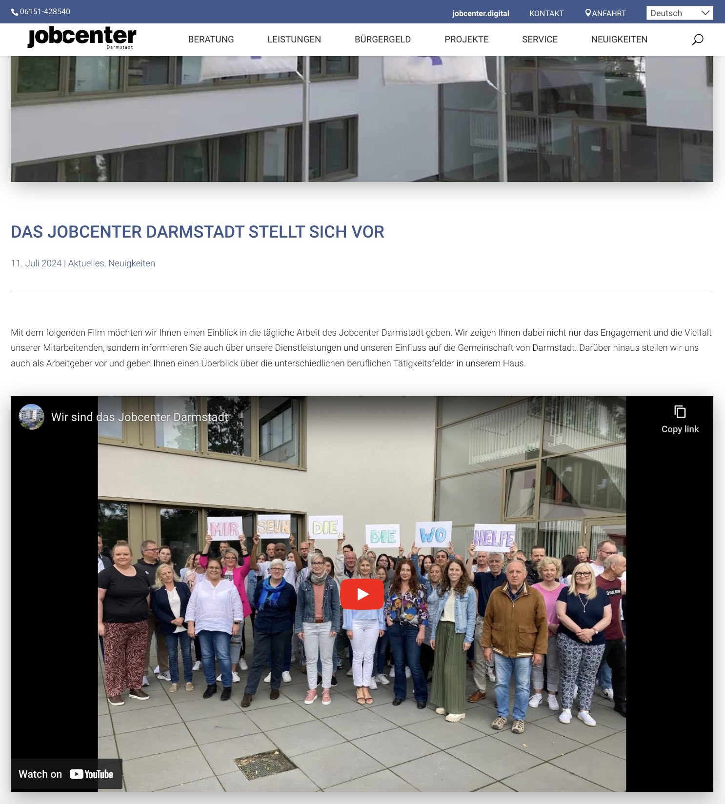 videoproduktion imagefilmen jobcenter darmstadt social media